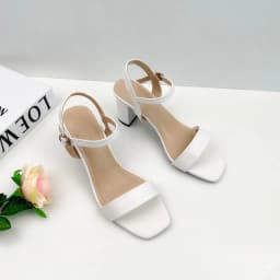 Thumbnail Giày Sandal Cao Gót Nữ 7p Đế Vuông, Guốc nữ Tôn Dáng Quai Ngang Thiết Kế Basic NUDDO N702 4