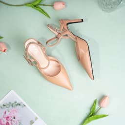 Thumbnail Giày Sandal Cao Gót Nữ 8cm Bít Mũi Hậu Đính Đá Pixie H300 3