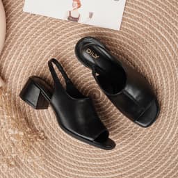 Thumbnail Giày sandal cao gót nữ DILY gót vuông quai ngang bản to ôm chân, xăng đan cao gót mũi vuông trendy cao 5cm AA0455 2
