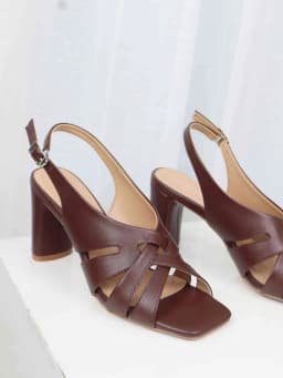 Thumbnail Giày sandal cao gót quai đan khóa cài tiện lợi đế vuông trụ cao 8cm đi làm công sở Cillie 1137 3