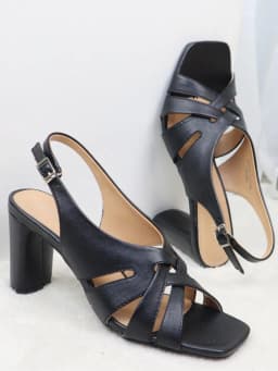 Thumbnail Giày sandal cao gót quai đan khóa cài tiện lợi đế vuông trụ cao 8cm đi làm công sở Cillie 1137 4