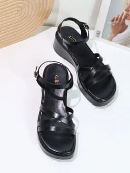 Thumbnail Giày Sandal Đế Xuồng Nữ Cillie Quai Chéo Đế Cao Dễ Đi Êm Chân Chống Trơn SD07 4
