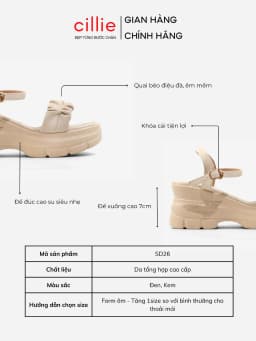 Thumbnail Giày Sandal Đế Xuồng Nữ Cillie Đế Bánh Mì Cao Dễ Mang Quai Nhún Êm Mềm Không Đau Chân SD26 2