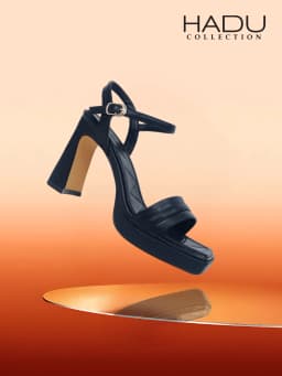 Thumbnail Giày Sandal Gót Vuông 9P Sườn Kép Quai Ngang ARES HADU M956 Đúp Trước 3P - BH 12 Tháng 1