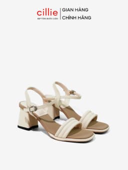 Thumbnail Giày Sandal Gót Vuông Cao Gót Nữ Cillie Quai Phồng Đế Vuông 7cm Chống Trơn SD28 1