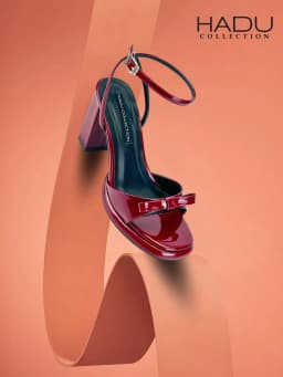 Thumbnail Giày Sandal Gót Vuông ERICA 9P Quai Ngang Đính Nơ HADU M7145 Da PU Cao Cấp Đế Chống Trượt BH 12T 1