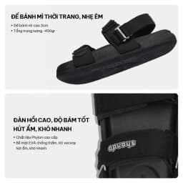 Thumbnail Giày Sandal Nam Nữ Platy 5 Khoen Gài, Thoải Mái, Siêu Nhẹ Shondo Nhiều Màu 3
