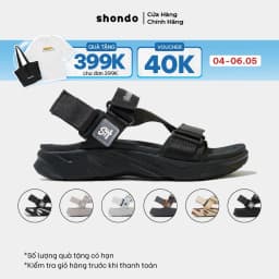 Thumbnail Giày Sandal Nam Nữ Shondo Êm Chân, Bền F8 Full Đen Ver.2 F8M1112 1