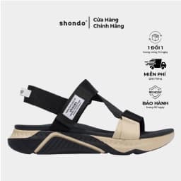 Thumbnail Giày Sandal Nam Nữ SHONDO F7 Racing Màu Đen Be F7R1125 1