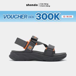 Thumbnail Giày Sandal Nam Nữ Shondo F8 Ver.2 Thời Trang Êm Ái Màu Xám Đậm F8M2222 1