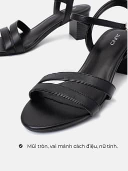 Thumbnail Giày Sandal Nữ 5cm Thời Trang JUNO Gót Vuông Quai Mặt Bất Đối Xứng SD05044 3