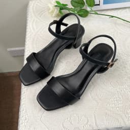 Thumbnail Giày Sandal Nữ Cao Gót Đế Vuông 5 Phân Quai Ngang, Dép Guốc Quai Hậu Basic Cao 5cm NUDDO_NS501 3
