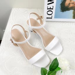 Thumbnail Giày Sandal Nữ Cao Gót Đế Vuông 5 Phân Quai Ngang, Dép Guốc Quai Hậu Basic Cao 5cm NUDDO_NS501 4