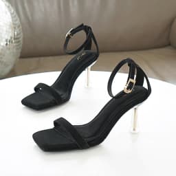 Thumbnail Giày sandal nữ DILY quai mảnh tôn chân, sandal cao gót gót trong suốt ánh vàng cao 7cm DL0526 4
