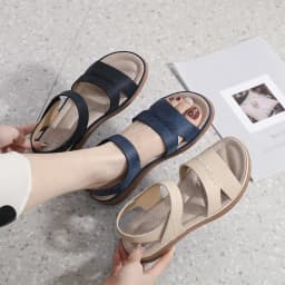 Thumbnail Giày Sandal Nữ Đế Bằng Da Mềm Êm Nhẹ Đế Kép Chống Trơn Trượt Cao 3.5cm Phù Hợp Đi Học, Đi Làm, Đi Chơi (002) 2