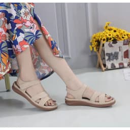 Thumbnail Giày Sandal Nữ Đế Bằng Da Mềm Êm Nhẹ Đế Kép Chống Trơn Trượt Cao 3.5cm Phù Hợp Đi Học, Đi Làm, Đi Chơi (002) 4