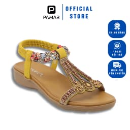 Thumbnail Giày Sandal Nữ, Xăng Đan Đế Bằng Quai Hậu Dây Quai Phối Hoa Đế Cao 3Cm Phù Hợp Đi Học Đi Làm Đi Chơi 1