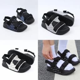 Thumbnail Giày Sandal quai ngang XANH DƯƠNG Monogram cao cấp nam, nữ  HISHOO siêu nhẹ thời trang size 34-41 S131 2