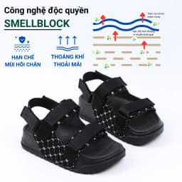 Thumbnail Giày Sandal quai ngang XANH DƯƠNG Monogram cao cấp nam, nữ  HISHOO siêu nhẹ thời trang size 34-41 S131 4