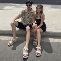 Thumbnail Giày Sandal Unisex Genki Màu Kem Quai Ngang Đế Cao Su Thời Trang Chính Hãng Streetstyle YK278 3