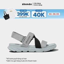 Thumbnail Giày Sandals Nam Nữ Shondo F6 Đế Xám Phối Quai Đen F6S2011 1
