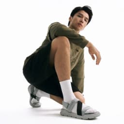Thumbnail Giày Sandals Nam Nữ Shondo F6 Đế Xám Phối Quai Đen F6S2011 4