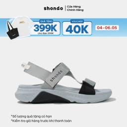 Thumbnail Giày Sandals Nam Nữ Shondo F7 Racing Xám Phối Đen F7R1020 1