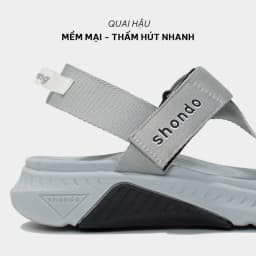 Thumbnail Giày Sandals Nam Nữ Shondo F7 Racing Xám Phối Đen F7R1020 2