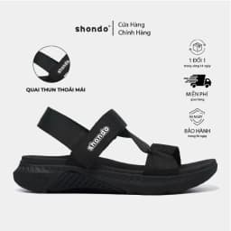 Thumbnail Giày Sandals Nam Nữ SHONDO F7 Racing Thời Trang Cao Cấp, Êm Chân Quai Liền Full Đen F7R1110 1