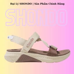 Thumbnail Giày Sandals Nam Nữ Shondo F7 Racing Be Phối Nâu F7R2595 1