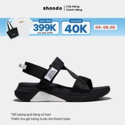 Thumbnail Giày Sandals Nam Nữ Unisex Shondo F7 Racing Đế Đen Phối Trắng Quai Đen F7R1010 1