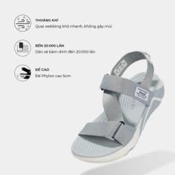 Thumbnail Giày sandals Shondo F7 racing xám trắng F7R2022 4
