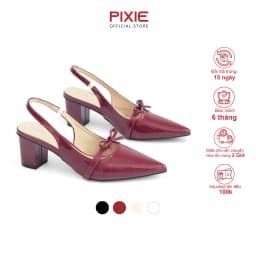 Thumbnail Giày Slingback 5cm Da Bóng Quai Nơ Nhỏ Pixie H374 1