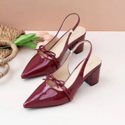 Thumbnail Giày Slingback 5cm Da Bóng Quai Nơ Nhỏ Pixie H374 3