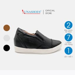 Thumbnail Giày slip on nữ LUNASHOES 45101 cao 5 phân tăng chiều cao da bò mềm lót êm chân đế tpr chống trơn trượt mũi tròn 1