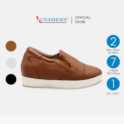 Thumbnail Giày slip on nữ LUNASHOES 45101 cao 5 phân tăng chiều cao da bò mềm lót êm chân đế tpr chống trơn trượt mũi tròn 3