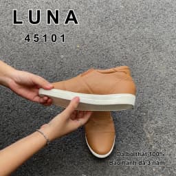 Thumbnail Giày slip on nữ LUNASHOES 45101 cao 5 phân tăng chiều cao da bò mềm lót êm chân đế tpr chống trơn trượt mũi tròn 4