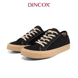 Thumbnail Giày Sneaker Nam Nữ Vải Canvas DINCOX E12 Black/Beige Đơn Giản Thanh Lịch 3