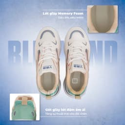Thumbnail Giày Sneaker Nữ BLUEWIND Độn Đế Da PU Phối Lưới Thoáng Khí 68750 4