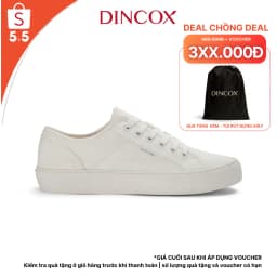 Thumbnail Giày Sneaker Vải Canvas Nam Nữ E18 White Dincox Shoes Sang Trọng 1