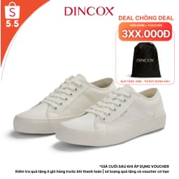Thumbnail Giày Sneaker Vải Canvas Nam Nữ E18 Trắng Dincox 1