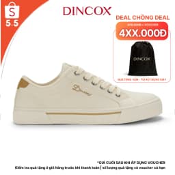 Thumbnail Giày Sneaker Vải Canvas Nam Nữ E12 Cream Thời Trang Dincox 1