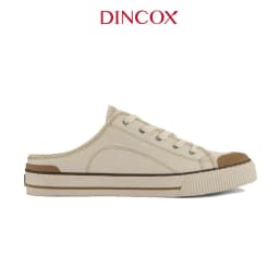 Thumbnail Giày Sục Đạp Gót Mules Vải Sneaker Unisex, Giày Sục Thể Thao Tăng Chiều Cao 4cm DINCOX E10 Off/white 2