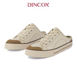 Thumbnail Giày Sục Đạp Gót Mules Vải Sneaker Unisex, Giày Sục Thể Thao Tăng Chiều Cao 4cm DINCOX E10 Off/white 3