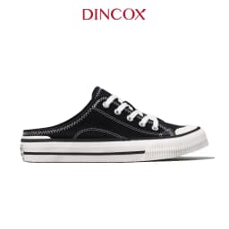 Thumbnail Giày Sục Đạp Gót Mules Vải Sneaker Unisex Tăng Chiều Cao 4cm DINCOX E10 Black 2