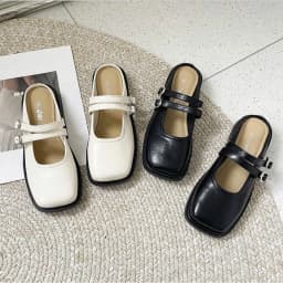 Thumbnail Giày sục nữ mũi vuông FAROSA -H81 giày nữ thời trang phối hai quai ngang lên chân cực phong cách 2