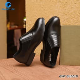 Thumbnail Giày Tăng chiều cao da bò nam SmartMen GHD-01 Đen (Không cần buộc dây) 3