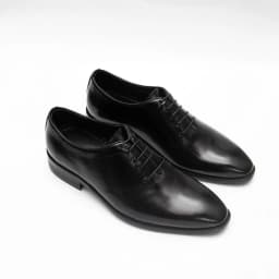 Thumbnail Giày tây nam công sở buộc dây dáng oxford wholecut da bò trơn màu đen FTT Leather mã F631 2