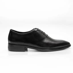 Thumbnail Giày tây nam công sở buộc dây dáng oxford wholecut da bò trơn màu đen FTT Leather mã F631 4