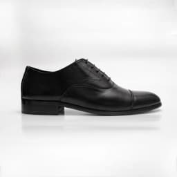 Thumbnail Giày tây nam công sở buộc dây dáng oxford captoe da bò trơn màu đen FTT Leather mã F635 4